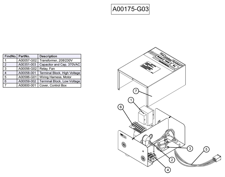 A00175-K03 - Unico Control Box Assembly, (ST2 models)