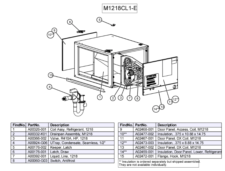 M1218CL2-E - Module, Refrigerant AC/Heat Pump Coil (6 Row) (HP)