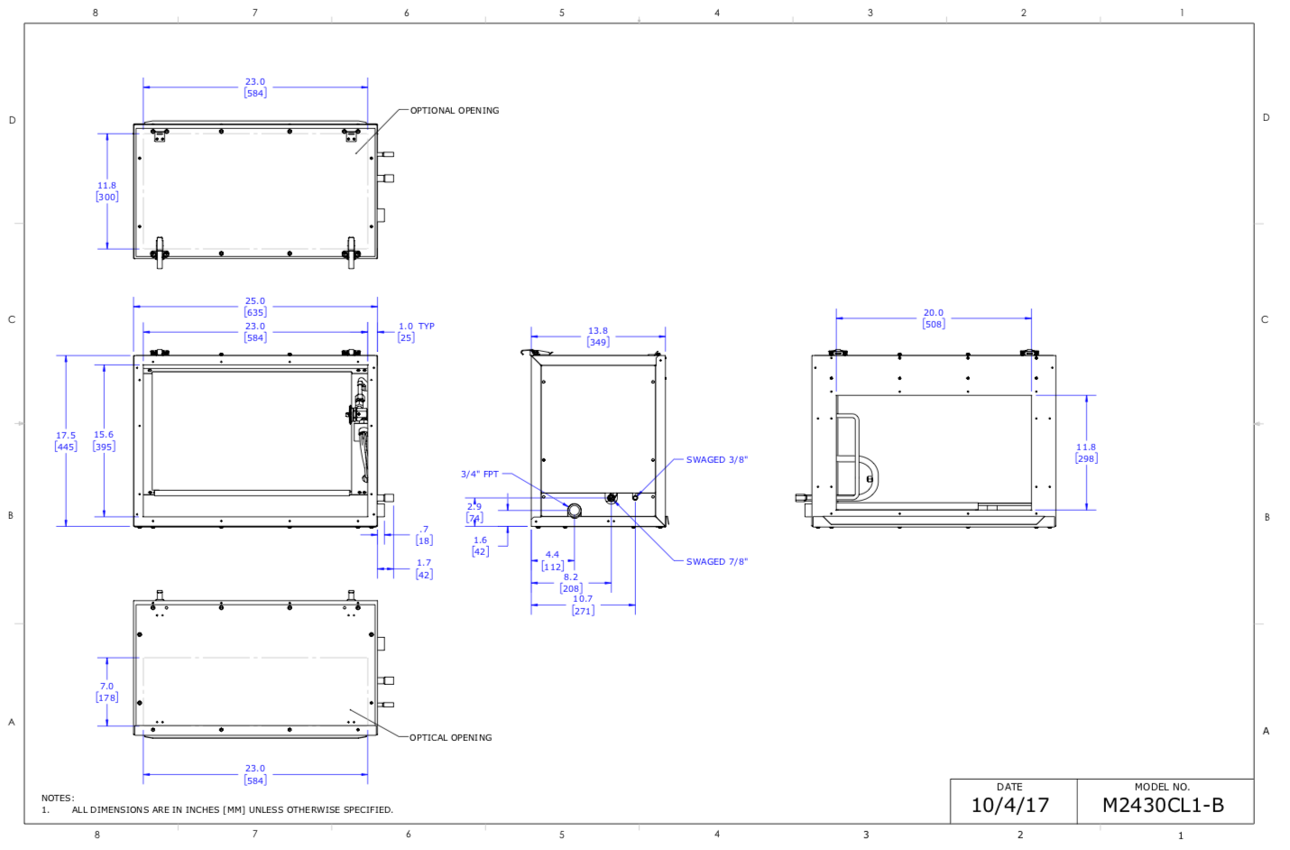 M2430CL1-BA001 - Module, Refrigerant Coil (4 Row)*(AC/HP), Aluminum, A2L Compliant, TXV sold separately