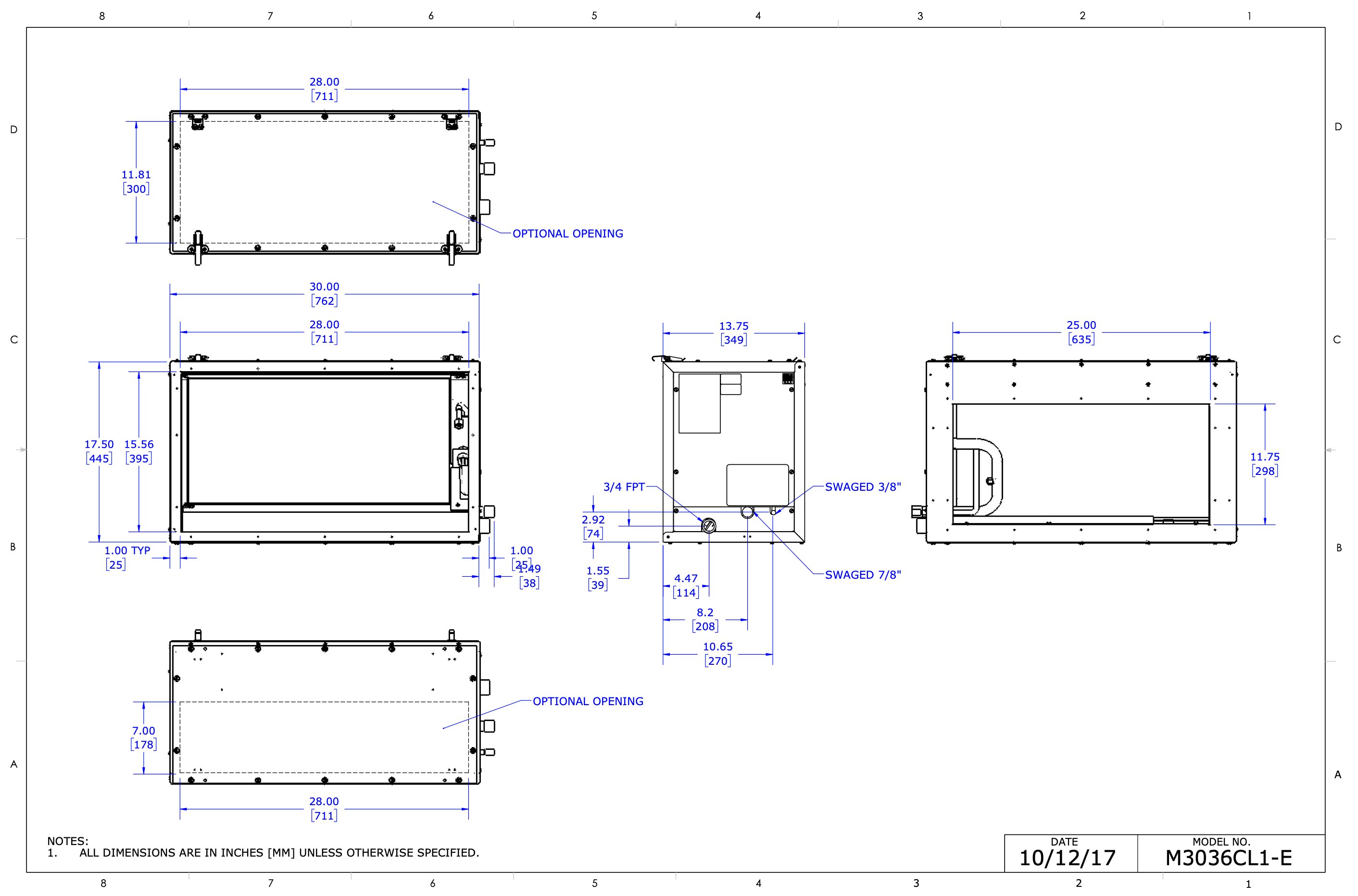 M3036CL1-E0C - Módulo, serpentín de refrigerante (6 filas)*(HP), con revestimiento electrónico