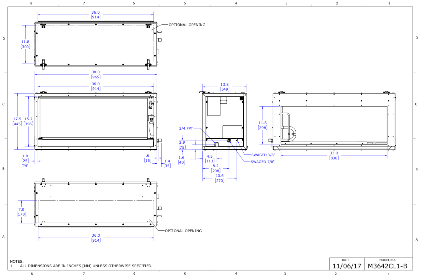 M3642CL1-BA-R - 3.0-3.5 Ton Refrigerant Coil Module
