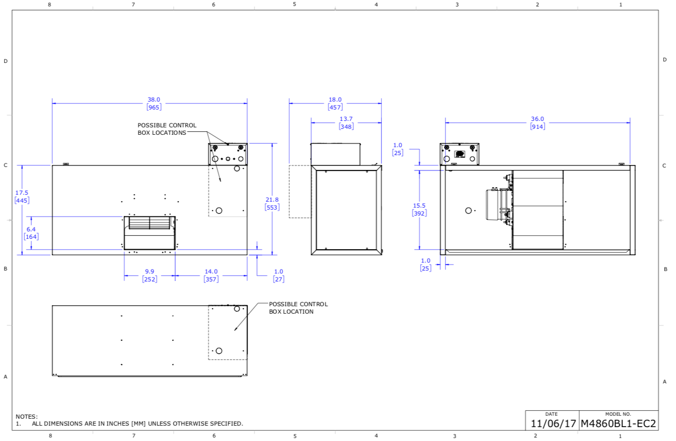 M4860BL1-EC2 - Módulo Unico, Soplador, Control SMART, Motor EC de velocidad variable, 208/230V