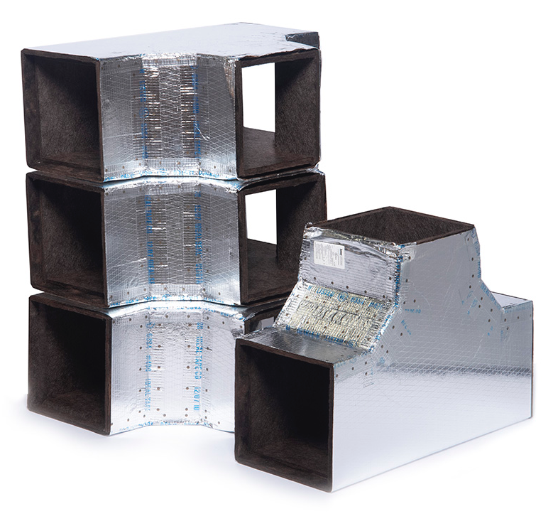 UPC-16V-095S-4 - Tee, flujo total, fibra de vidrio, 9,5" x 9,5" ID, paquete de 4 (con paleta giratoria)