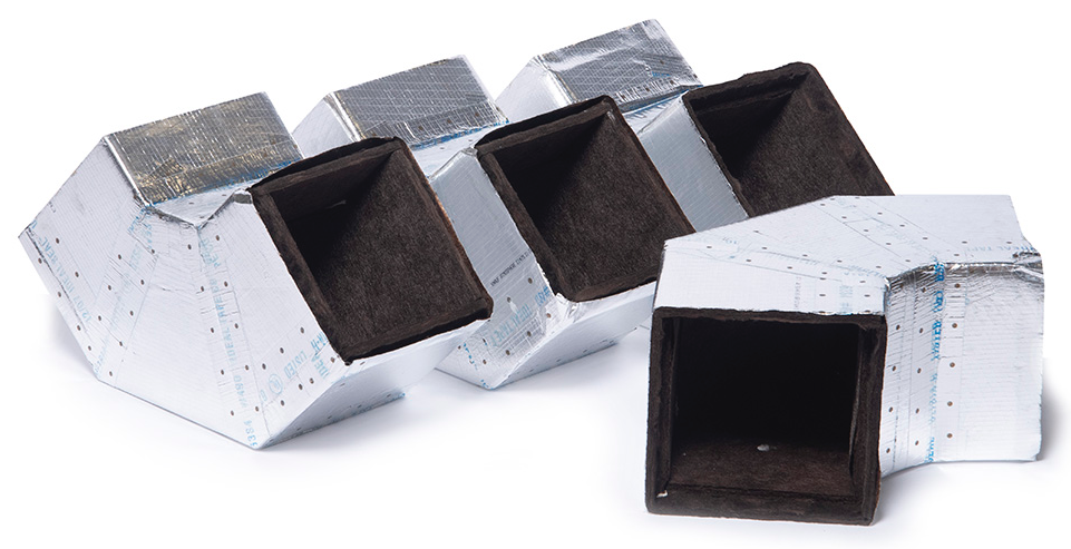 UPC-18-085S-4 - Codo, 90 grados, fibra de vidrio, 8,5" x 8,5" ID, paquete de 4