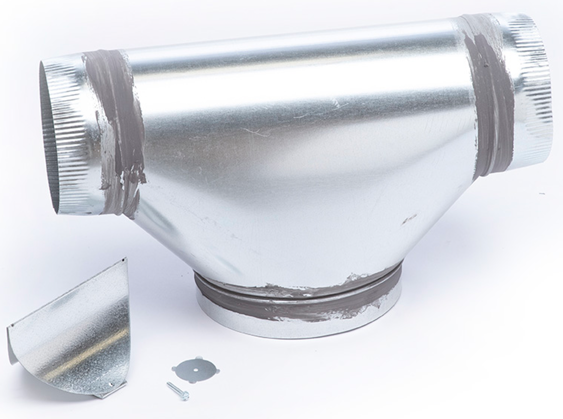 UPC-19V-090707 - Tee, reductor, galv., 9" x 7" x 7" (con paleta giratoria)