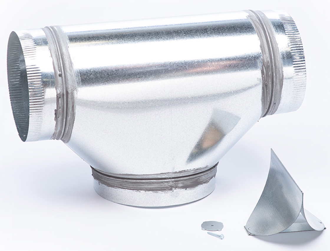 UPC-19V-100909 - Tee, reductor, galv., 10" x 9" x 9" (con paleta giratoria)