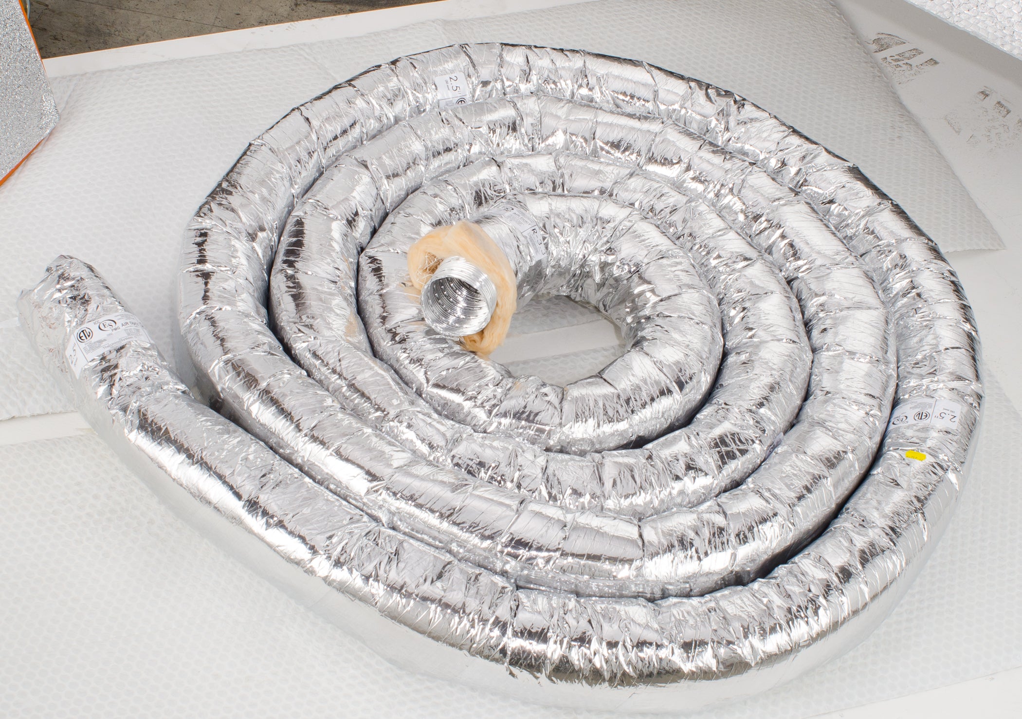 UPC-225-1 - Unico Supply Tubing, Aluminum, 2.5" ID x 25'L, R-3.3 single length - highvelocityoutlets-com