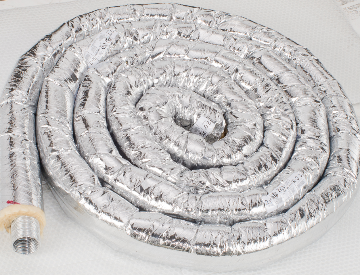 UPC-25-4 - Unico Supply Tubing, Aluminum, 2" ID x 25'L, R-3.3 (100 ft. per box) - highvelocityoutlets-com