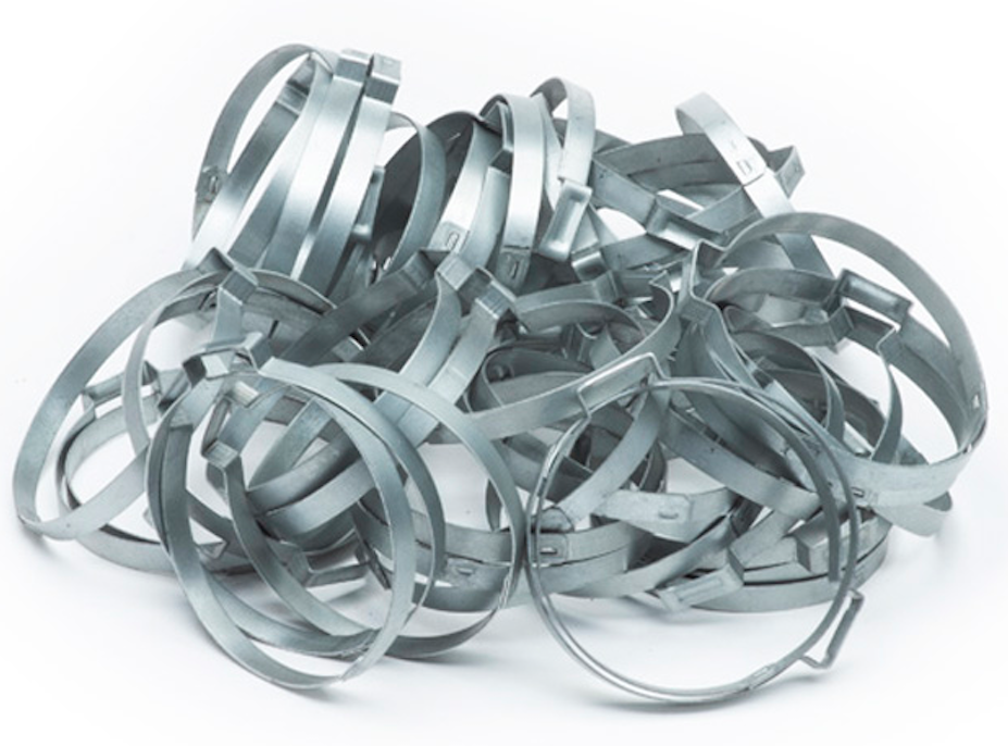 UPC-253-50 - Abrazaderas, atenuador de sonido de 2,5" (plata, acero)