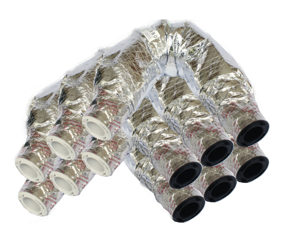 UPC-26TC03R8-6 - Sound Attenuator Tubing, TFS, Couplings Attached 2" ID x 3'L, R-8.0 (18 ft. per box)