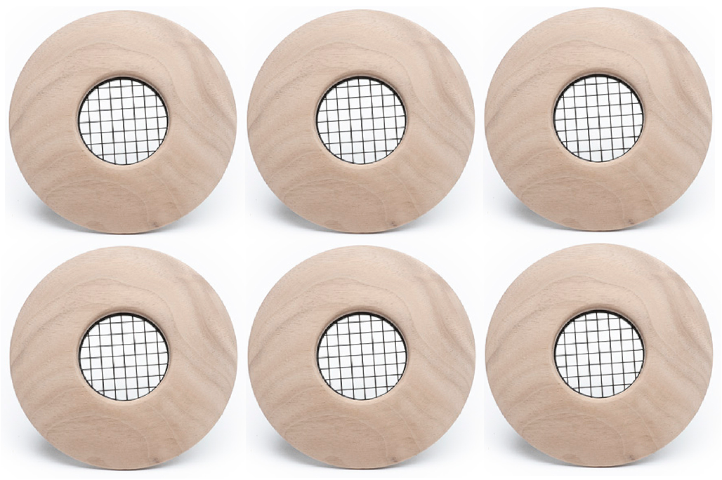 UPC-57T-WL-6 - 2" Outlet, TFS, Wood, Walnut, Face Plate Only (6 pcs)