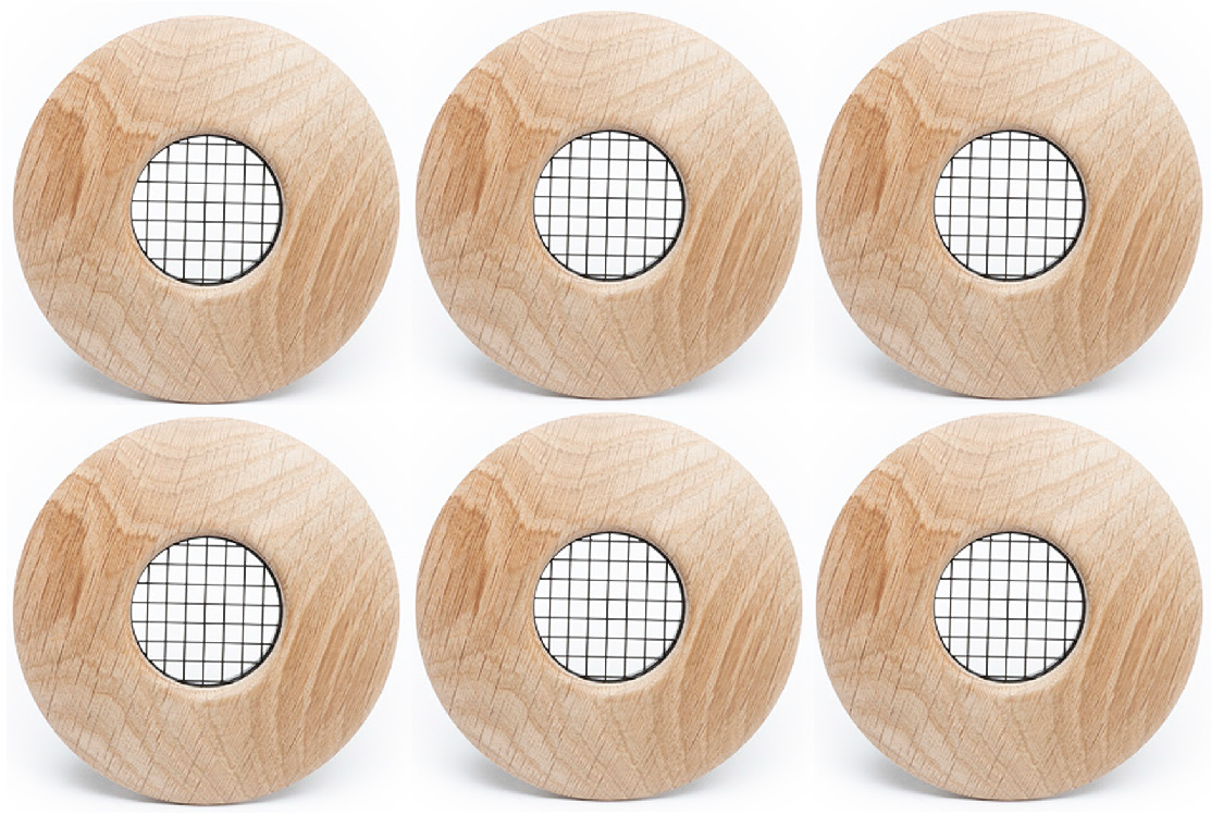 UPC-57T-WO-F-6 - 2" Wood Outlet, TFS, Flush Mount, White Oak, Face Plate Only (6 pcs)