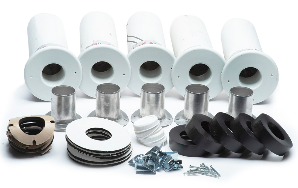 UPC-85-5 - Kit de salida, atenuador rígido corto de 1' (para cámara plenum metálica)