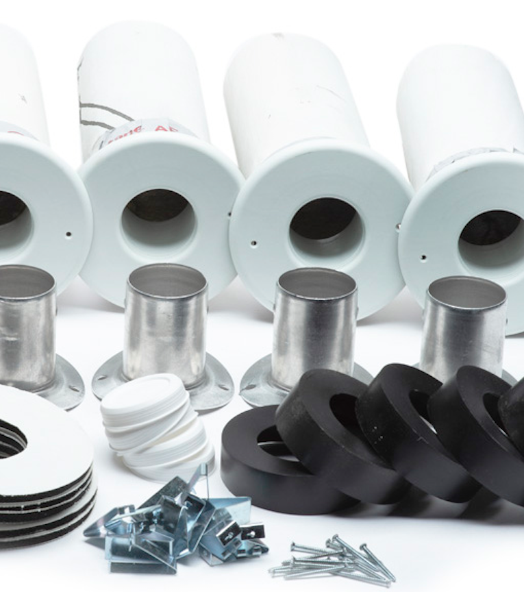 UPC-85-5 - Kit de salida, atenuador rígido corto de 1' (para cámara plenum metálica)