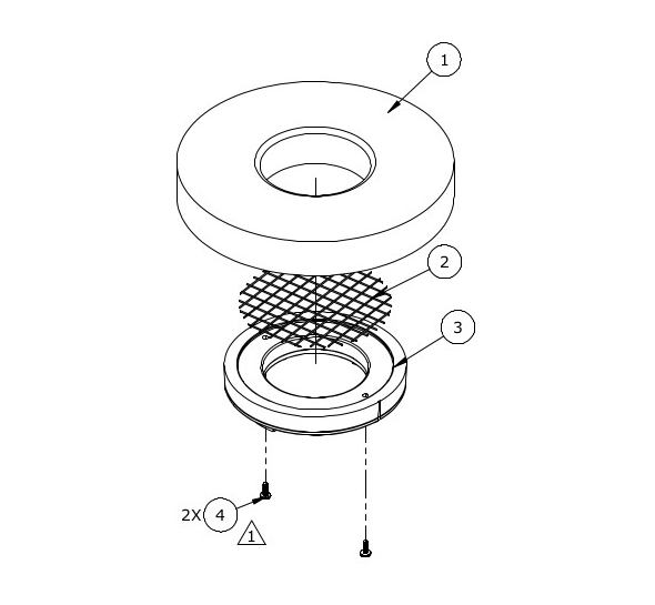 UPC-57T-MA-F-6 - Salida para madera de 2", TFS, montaje empotrado, arce, solo placa frontal (6 piezas)