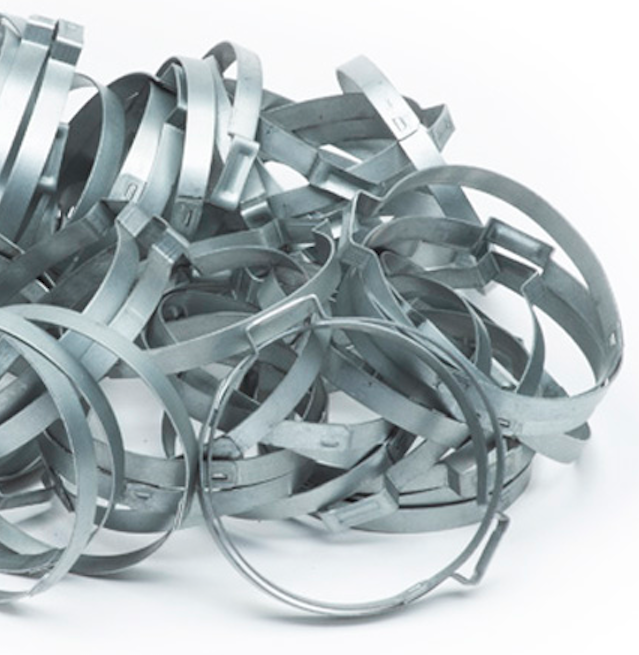 UPC-253-50 - Abrazaderas, atenuador de sonido de 2,5" (plata, acero)