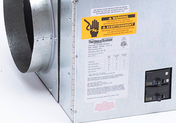 WON0502-C - Unico Furnace, Electric, 5 kW, 1P/240V (matches all models –  High Velocity Outlets