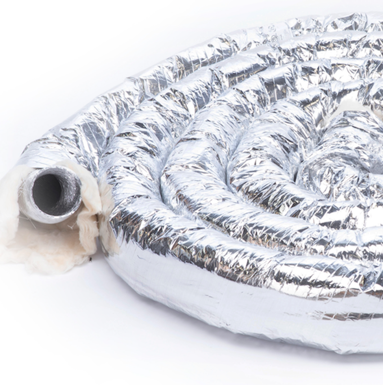 UPC-225-1 - Tubo de suministro Unico, aluminio, 2,5" de diámetro interior x 25' de largo, R-3,3 de longitud única