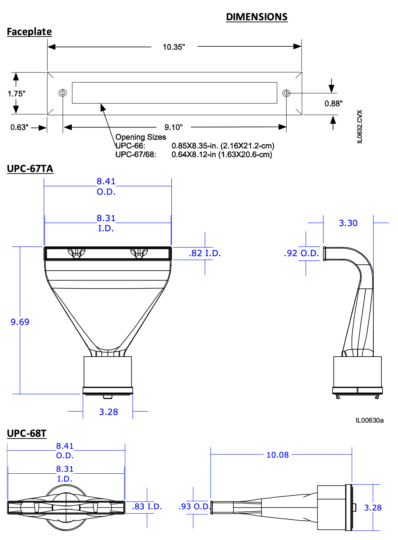 UPC-68T - Unico Supply Outlet Kit, Twist-Fit Connection, Slotted, Straight, Plastic, White