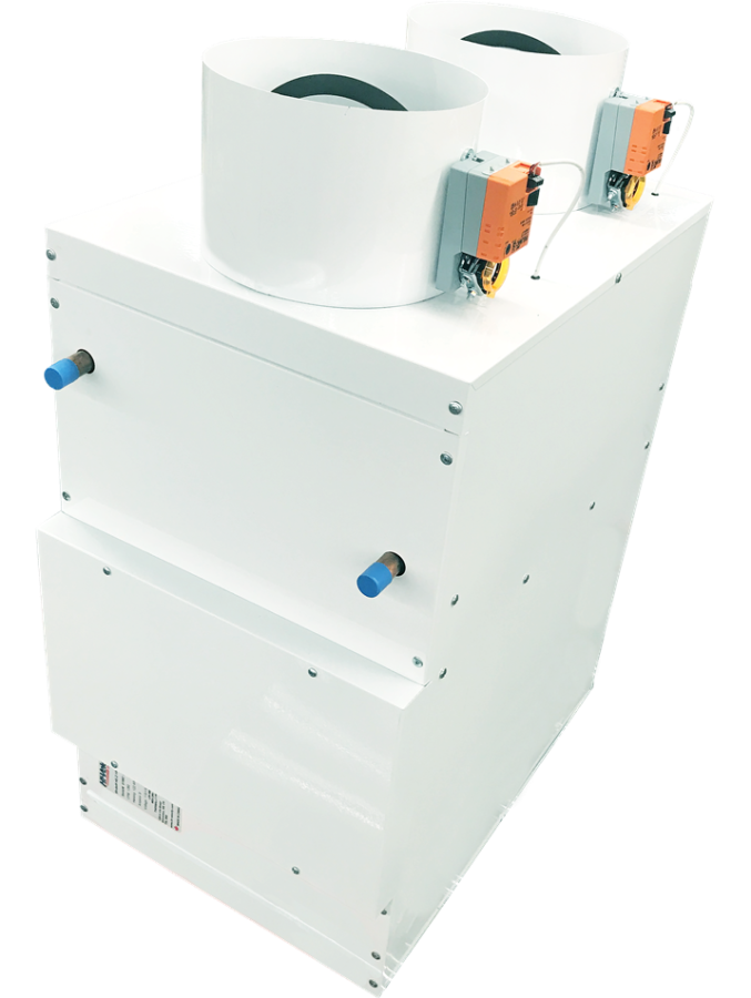 Hi-Velocity HE-Z-100-H-220v-Z2 Air Handler — he z 100 2 zone vertical diagram