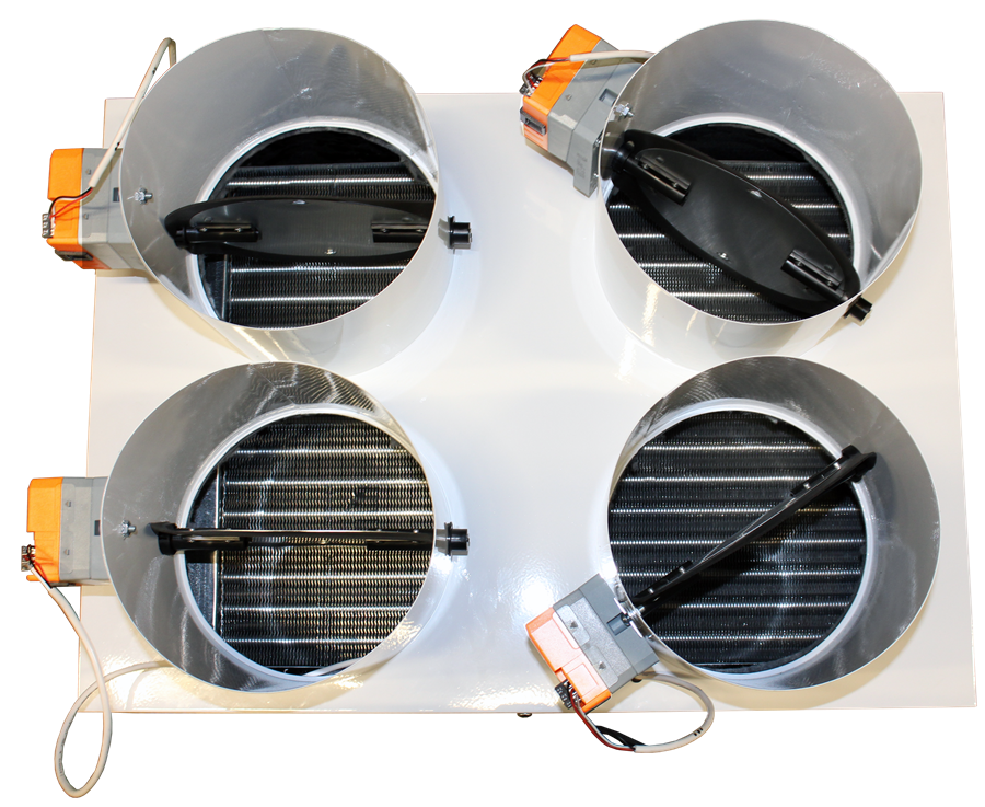 Hi-Velocity HE-Z-70-H-220v-Z4 Air Handler — zoning 4 zone top diagram