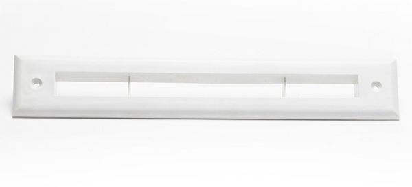 A00297-002 - Slotted Trim Plate for UPC-67 and 68, White, Plastic, by The Unico System