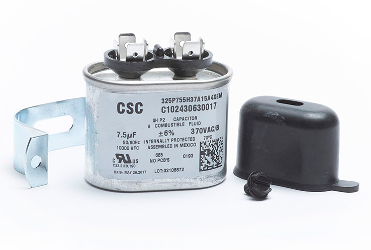 A00351-001 - Capacitor, Oval, 7.5 mfd (for The Unico System motor A01018-G01)