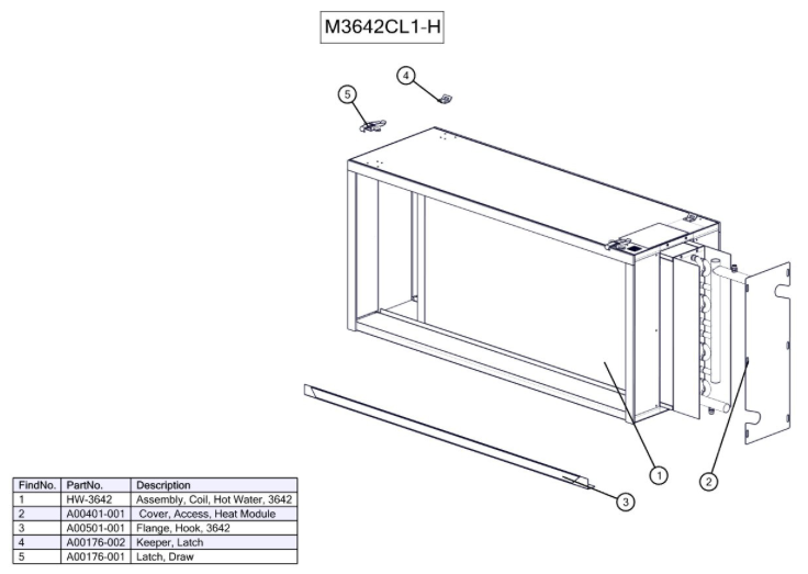 M3642CL1-H - Hydronic Module, Heating (with Hot Water Coil)