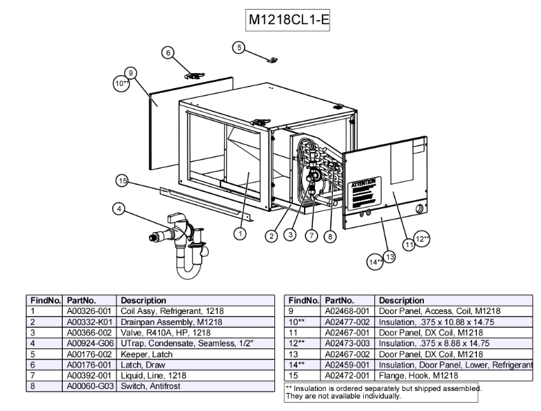 M1218CL1-E0C - Module, Refrigerant Coil (6 Row)*(HP), E-Coated