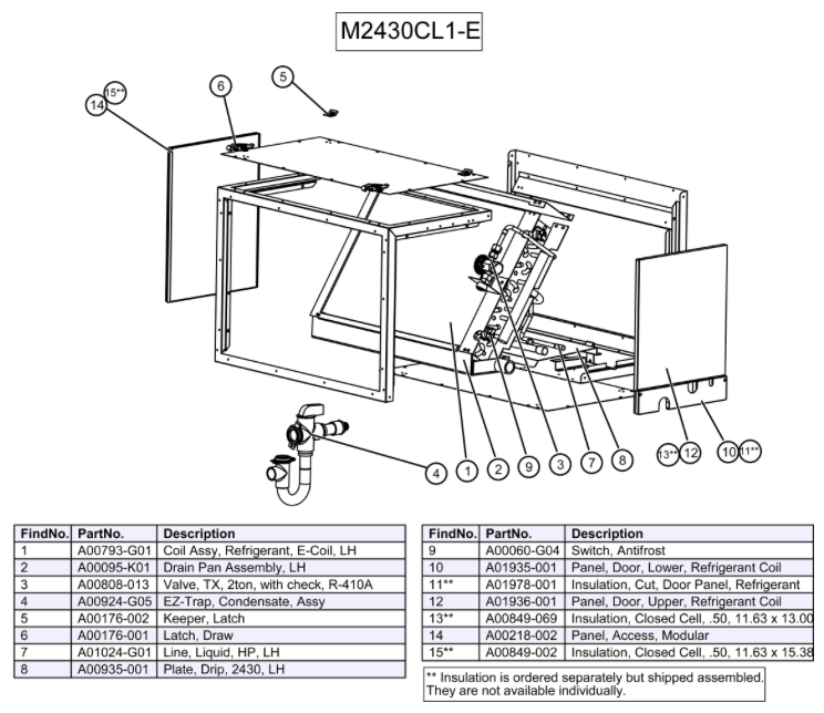 M2430CL1-E0C - Module, Refrigerant Coil (6 Row)*(HP), E-Coated