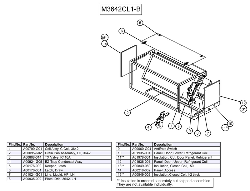 M3642CL1-B0C - Module, Refrigerant Coil (4 Row)* (AC), E-Coated