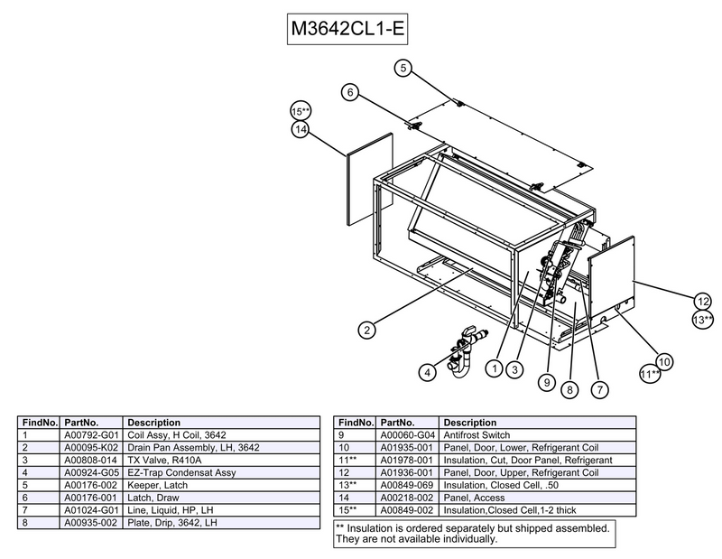 M3642CL1-E0C - Module, Refrigerant Coil (6 Row)* (HP), E-Coated