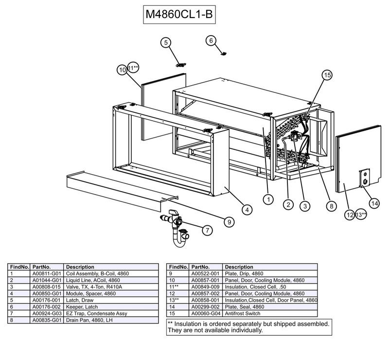 M4860CL1-B0C - Module, Refrigerant Coil (3 Row)* (AC), E-Coated